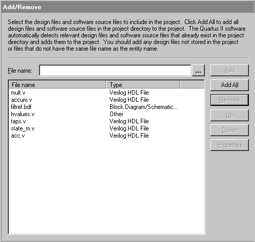 Add/Remove Files Page (Files & Directories)